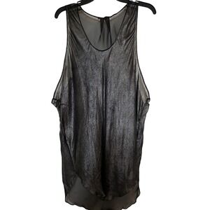 Beautiful People Celestial Sleeveless Top Women Size M Silk Black Sheer Ethereal